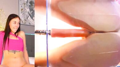 Naughty girl in oil-drenched lingerie shows off her toys in VR cam show