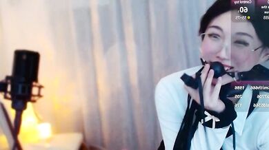 Lucy-Baby520 gives a kinky Asian-young girl an upskirt blowjob and titty-fuck to get her off
