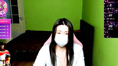 Kimchi_03's tight ass gets pounded in doggy-style from her big-ass-asian lover on cam