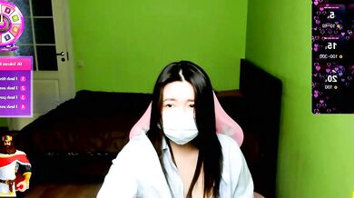 Kimchi_03's tight ass gets pounded in doggy-style from her big-ass-asian lover on cam