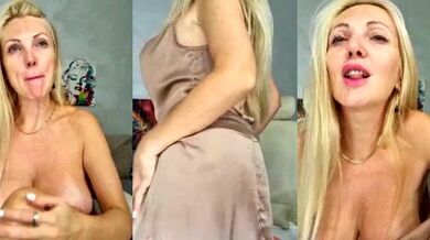 Monna strips and teases in kinky oil-smeared heels