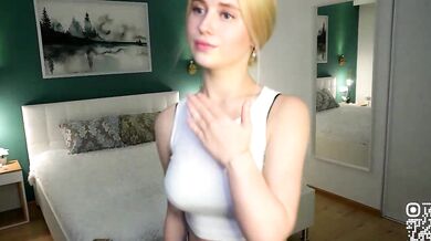 Watch SophieDavise tease & flash in POV cam video, then get a big-nippled facial from a white dude