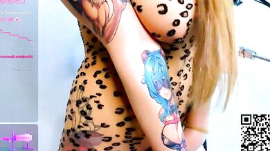 Curvy brunettes oil up & squirt in POV during a naughty oil-show with trimmed-white toys