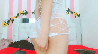 Petite brunette BulmaStar gets her ass upskirt and wet in this steamy anal shower