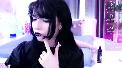 Draculaura_ - Black-haired cam girl gets her tight ass drilled while playing with Lovense & Teens