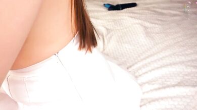 Watch CathrynGeer strip, finger, and squirt in public with her white teen twerk