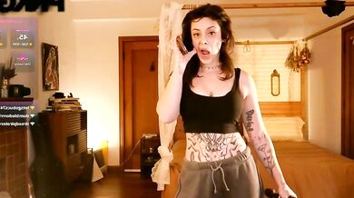 PN kgf in a hot corset gets dirty-talked while flashing & giving a deepthroat BJ to young boy toy