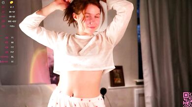 PetulaCurington's shaved pussy squirts while getting her ass drilled from behind in a doggy-style position