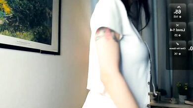 VickiVickiv's upskirt handjob: Teens upskirt twerking with toys in a cheap private room