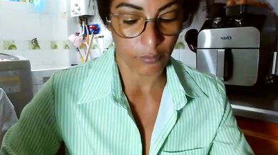 Kateleyagrey strips, squirts & takes it from behind like a petite Latin goddess