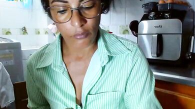 Kateleyagrey strips, squirts & takes it from behind like a petite Latin goddess