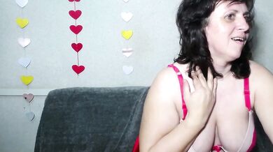 LuciaMii's best-mature private video: White leather, topless, camel-toe, and a heaping helping of squirt