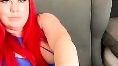 Redxxxvixen dominates with her big tits & dirty talk in self-sucking video