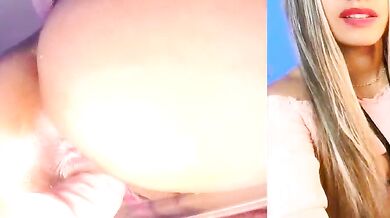 Petite blonde latina Luciana Hunters gets her tight ass drilled hard while getting a rough spanking and anal toy play