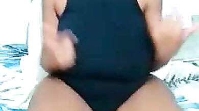 Dollface shows off her twerking skills in a hot ebony-young topless adventure