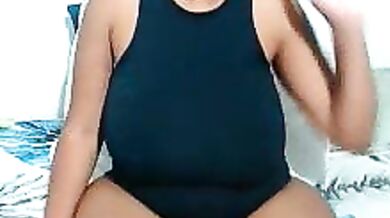 Dollface shows off her twerking skills in a hot ebony-young topless adventure