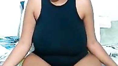 Dollface shows off her twerking skills in a hot ebony-young topless adventure