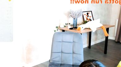 FloraEves gets off with a jerk-off instruction on a cheap webcam camera