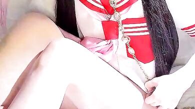 Daddyspuppy, the petite Asian cam girl, indulges in some naughty cosplay and foot fetish antics on cam2cam