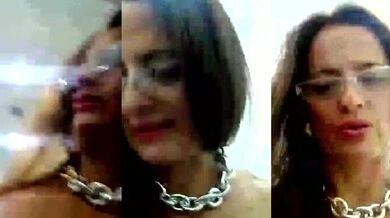 Watch Cioni Weiss, the sexy housewife, finger her tight pussy while dancing and sucking on a cam2cam