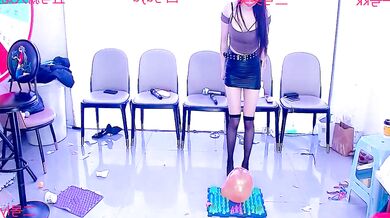 Watch emo Chinese office girl, Be_Shine, get her titties fucked hard in a wild group sex session
