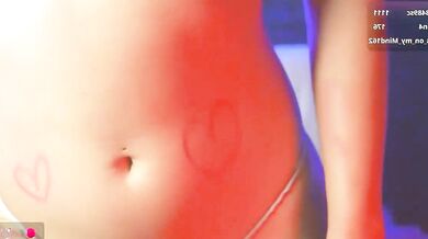 Loren Rosse's big tits and young tattoos twerk while she gets a hard spanking in the shower