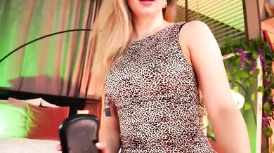 AnnLevine's tattoos-white striptease with upskirt, dildo-or-vibrator & handjob in immersive video