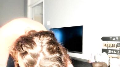 EnglishEmily 69 strips and squirts while playing with her young holes in hot double penetration heels