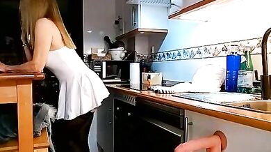 Sexy blonde wiana gets a rough spanking & big cumshot in her ass