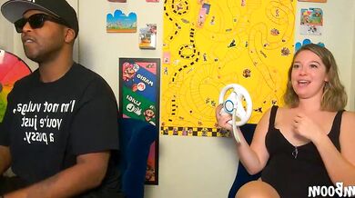 Watch big-titted-hairy American blonde get her hairy pussy fingered in cuckold POV