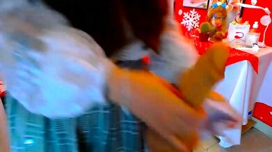 Curvy mistress crazylatina_ goes wild in upskirt roleplay with dildo-instruction & creampie