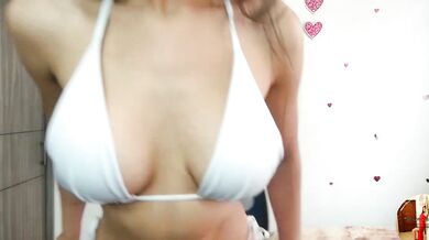 Petite Latina Luana_sweet records herself deepthroating with a vibrator in public