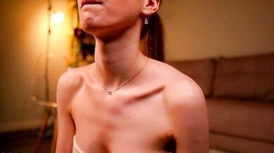 Graceful beauty flashes her ass and goes wild with intense orgasm