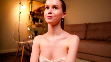 Graceful beauty flashes her ass and goes wild with intense orgasm