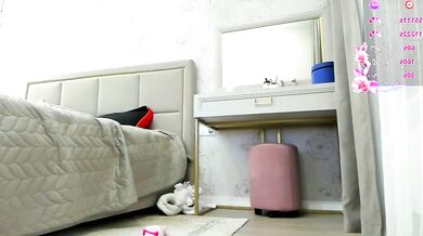 Your_bunnygirl's petite tits bounce while she talks dirty & gives a big dildo anal