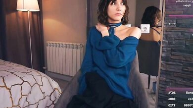 Sibley Burner records petite brunettes in public as they game and gagging on his hard cock