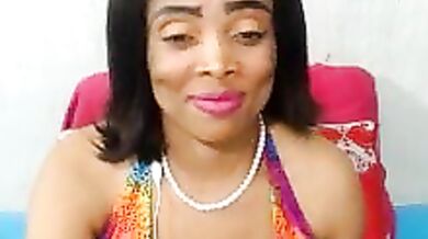 Watch LollaMoans finger and blow her ebony pussy & take a big facial