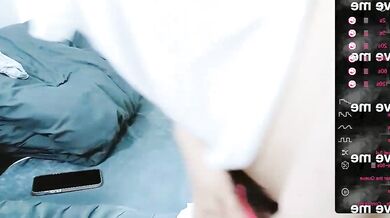 QiuPeiPeimmm's oily ass-to-mouth blowjob in a steamy shower show