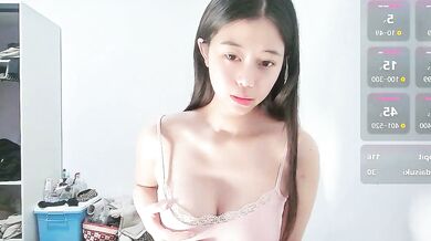 Get a POV of Asian teen's big tits & tight pussy action with dildo & vibrator