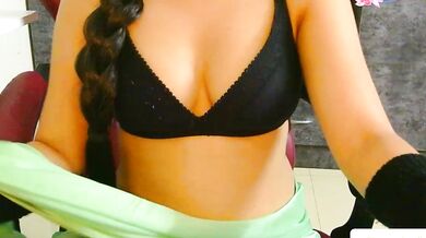 Aliyadsouza's steamy striptease & doggy-style creampie - Asian cutie's tight ass gets a rough