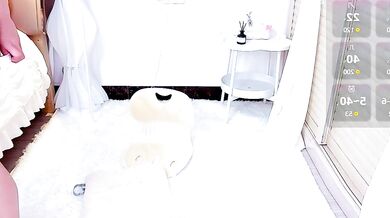 Role-play with young brunette asian in office: naughty deepthroat & foot fetish with toys