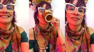 Goddess-Love- gets her big tits creamed while riding her toy in HD