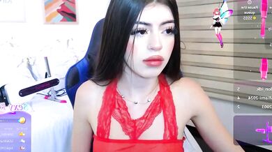 Celestemooon's striptease of her favorite toys - Spanish-speaking teen flashing ahegao