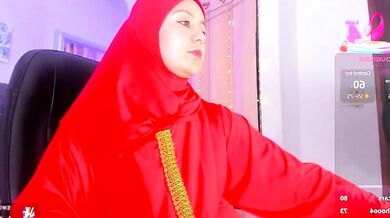 BadraSaadi's Nude Interaction with her Young Arab Lover - HD Interactivity with a Vibrator